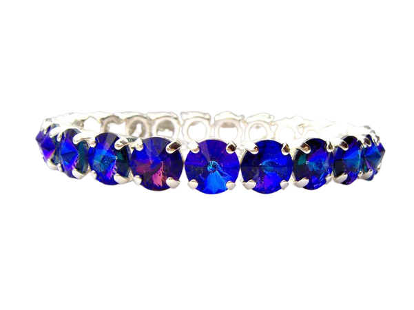 Bermuda blue stretch rhinestone bracelet / blue crystal | Etsy
