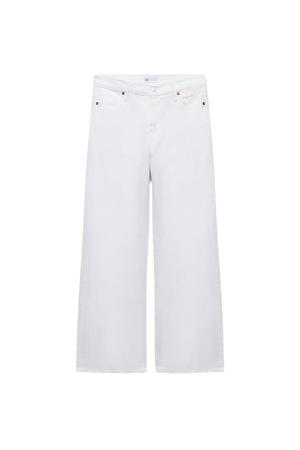 TRF MID-RISE WIDE LEG BAGGY JEANS - White | ZARA United States