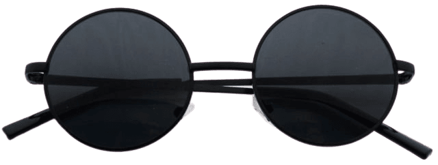eBay Metal Round Circle Ozzy Elton John Black Tint Lennon Style Sunglasses
