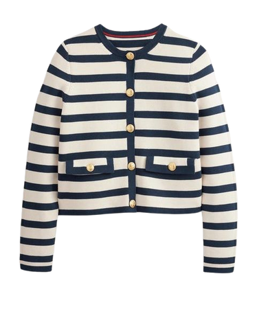 Boden - Striped Cotton Knitted Jacket