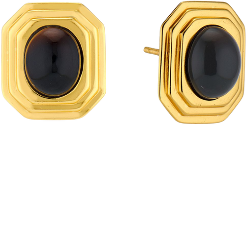 Aisling 24k Gold Vermeil & Onyx Earrings By Aureum | Moda Operandi