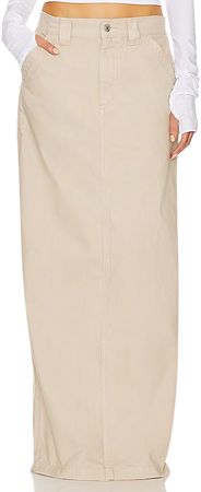 Helsa Workwear Long Skirt in Taupe | REVOLVE