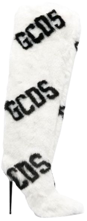 Gcds logo-print Faux Fur 130mm Boots - Farfetch
