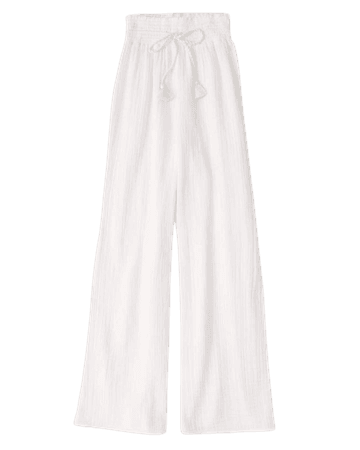 White Women's Gauzy Beach Pants | Women's New Arrivals | Abercrombie.com