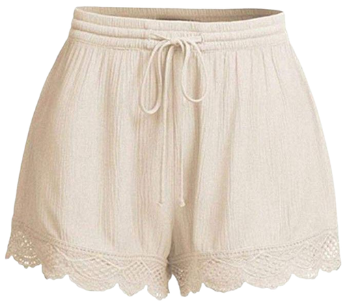 Là Vestmon Summer Casual Shorts, Women Lace Beach Hot Shorts Basic Elastic Drawstring Waist Pants at Amazon Women’s Clothing store: