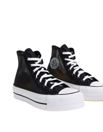 Converse Chuck Taylor All Star see thru platform sneakers in black | ASOS