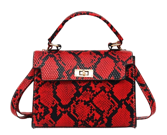 Red and Black Snakeskin Purse