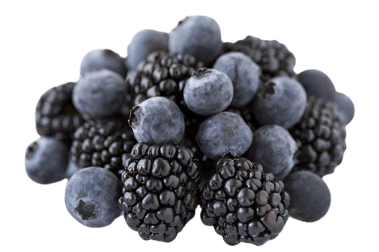 blackberries and blueberries