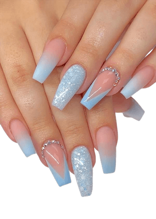 39 Pink and Blue Nails For A Cute Manicure