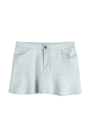 Peplum Denim Skirt - Light denim blue - Ladies | H&M US