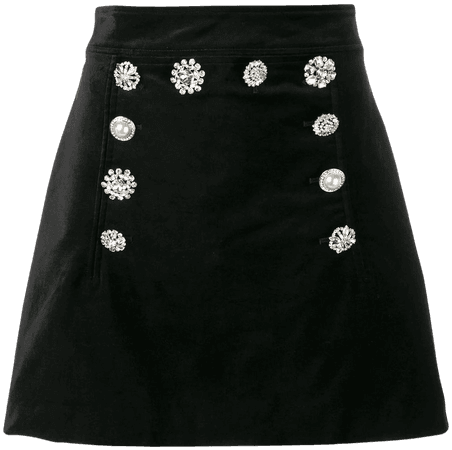 Veronica Beard Jewel Embellished Velvet Skirt - Farfetch