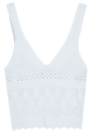 Blue Stitch Scallop Knitted Bralet | Topshop