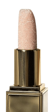 glittery soft pink lipstick