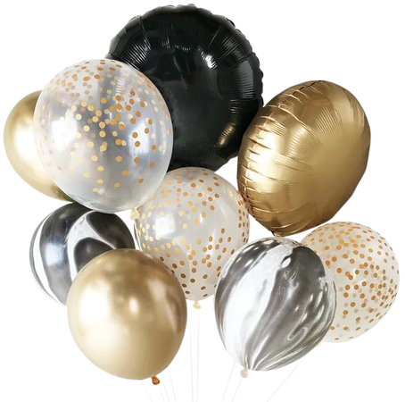 New Years Eve Decorations Black White & Gold Balloons - Etsy Canada