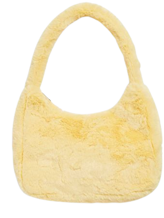 Faux fur shoulder bag - Yellow - Bags - Monki GB