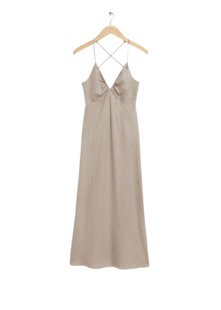 Open-Back Strappy Dress - Light Beige - Midi dresses - & Other Stories US