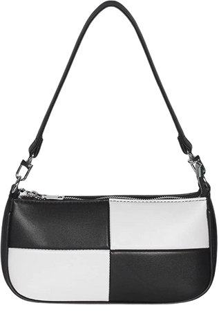 Amazon.com: NIUEIMEE ZHOU Checkered Checkerboard Shoulder Bag for Women Retro Vegan Leather Classic Clutch Tote HandBag with Zipper Closure (02 Black White) : Clothing, Shoes & Jewelry