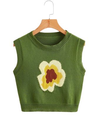 Floral Pattern Sweater Vest | SHEIN USA