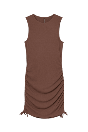Ribbed Jersey Dress - Brown - Ladies | H&M US