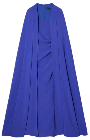 Compact Viscose Cape Maxi Dress | Karen Millen