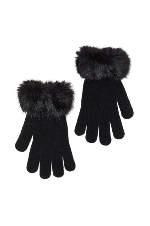 black fur gloves