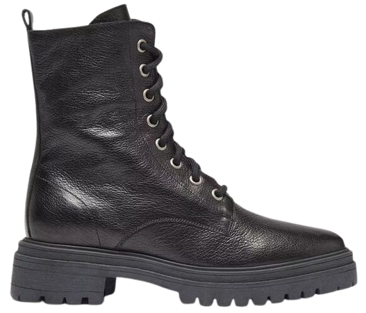 leather laceup combat boots COMY BLACK // ba&sh US
