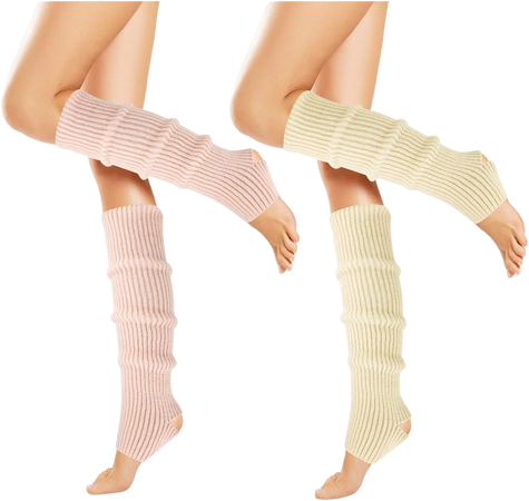 ONESING 2 Pairs Leg Warmers for Women Winter Ribbed Knitted Leg Warmers 80s Long Leg Socks for Ballet Dance Sports at Amazon Women’s Clothing store