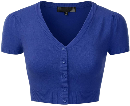 EIMIN Women's Fitted Bolero Shrug Cropped Short Sleeve Cardigan Sweater RoyalBlue L at Amazon Women’s Clothing store