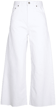 white wide leg jeans
