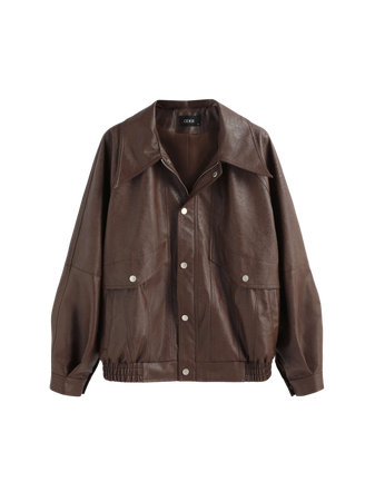 brown faux leather jacket