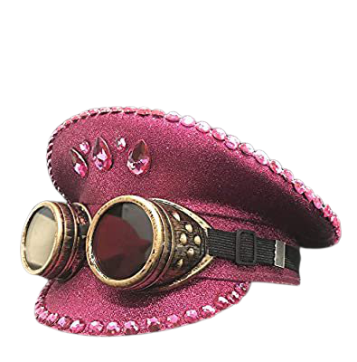 Amazon.com: Casa perfecta Steampunk Lady Pink Police Hat with Metallic Performance Military Hat Guard Cap Adult Hat Fascinator 3 (Color : Pink, Size : 61): Clothing