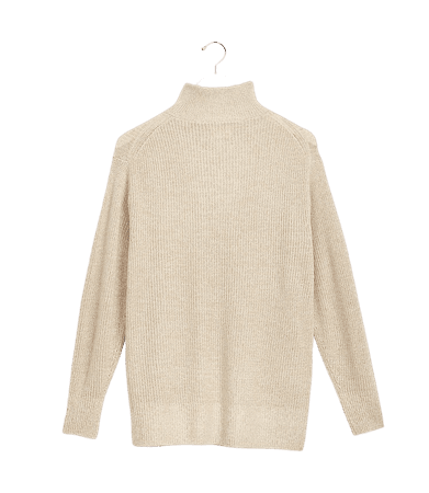 Lou & Grey Zip Turtleneck Tunic Sweater | LOFT beige