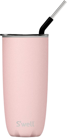 Amazon.com: S'well Stainless Steel Tumbler with Straw - 24 Fl Oz - Pink Topaz - Triple-Layered Vacuum-Insulated Containers Keeps Drinks Cold for 18 Hot for 5 Hours - BPA-Free Water Bottle : Home & Kitchen
