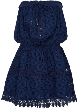 Iris Lace Cotton Minidress in Blue - Melissa Odabash | Mytheresa
