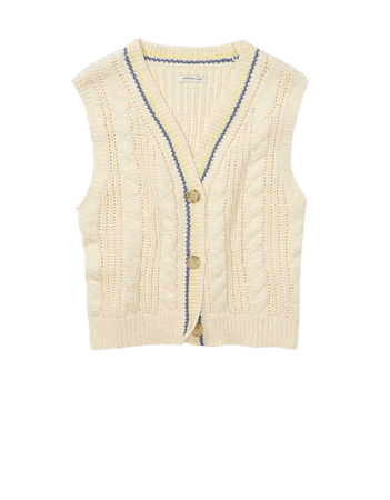 AE Cropped Button-Up Cardigan Vest