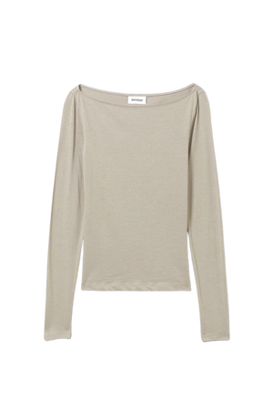 Boatneck Fitted Long Sleeve Top - Mole - Weekday WW