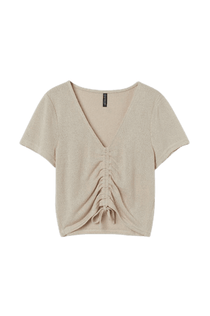 Fine-knit Top - Light beige - Ladies | H&M US