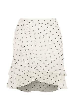 Balmain | Ruffled polka-dot silk-georgette mini skirt | NET-A-PORTER.COM