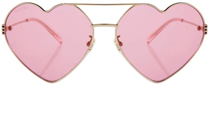 Heart Sunglasses in Gold - Gucci | Mytheresa