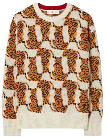 Tiger Jacquard Sweater: Women's Designer Sweaters | Tory Burch
