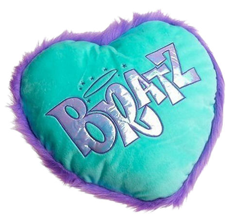 bratz blue and purple heart shaped pillow