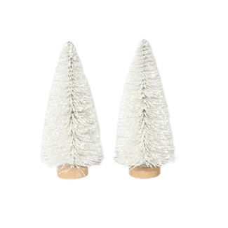 2pk Bottle Brush Christmas Tree Set Decorative Figurine White - Wondershop™ : Target