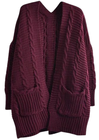 purple cardigan sweater