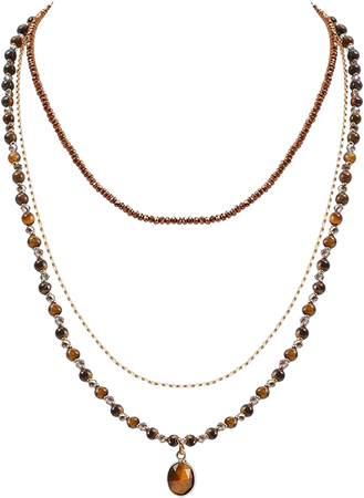 Amazon.com: IDEAJOY Bohemian Layered Beaded Statement Necklace Boho Multi Brown Beads Strand Necklaces Brown Opal Stone Pendant Necklace Gold Choker Beach Accessories for Women: Clothing, Shoes & Jewelry