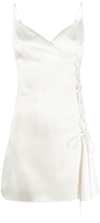Shop white RAQUETTE lace-up-detail slip dress with Express Delivery - Farfetch