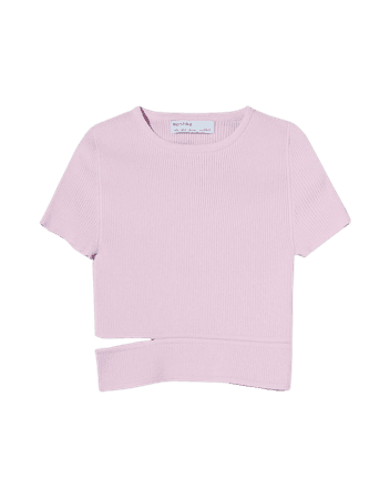 Short sleeve sweater with cut-out side - NEW - Woman | Bershka