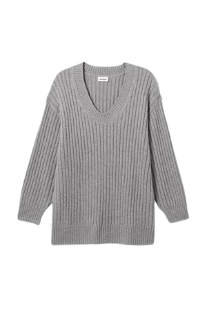 Eden Oversized Wool Blend Sweater - Grey - Weekday WW