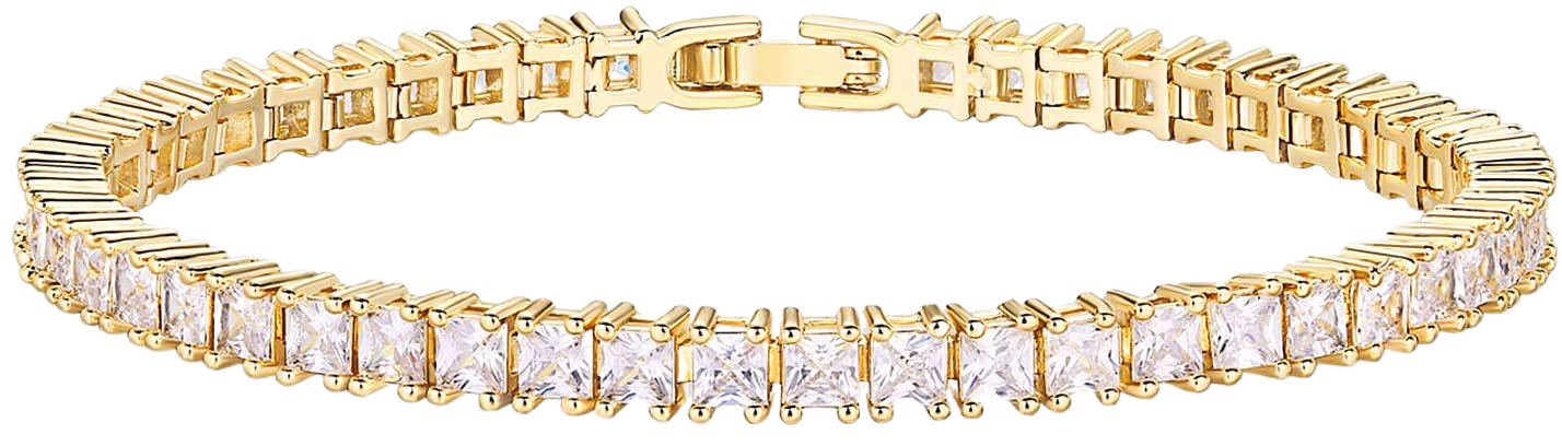 Amazon.com: PAVOI 14K Gold Plated Cubic Zirconia Classic Tennis Bracelet | White Gold Bracelets for Women | 3mm CZ, 7.5 Inches: Clothing, Shoes & Jewelry