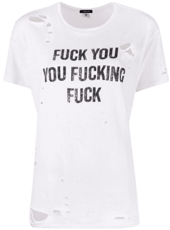 R13 graphic-print Distressed T-shirt - Farfetch