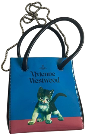 Vivienne Westwood Women's Blue and Red Bag | Depop